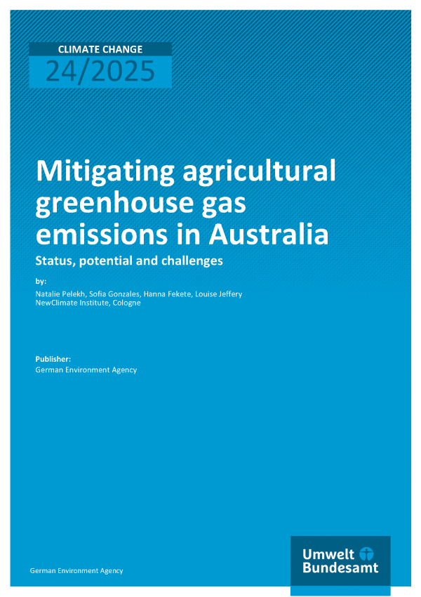 Cover of report "Mitigating agricultural greenhouse gas emissions in Australia"